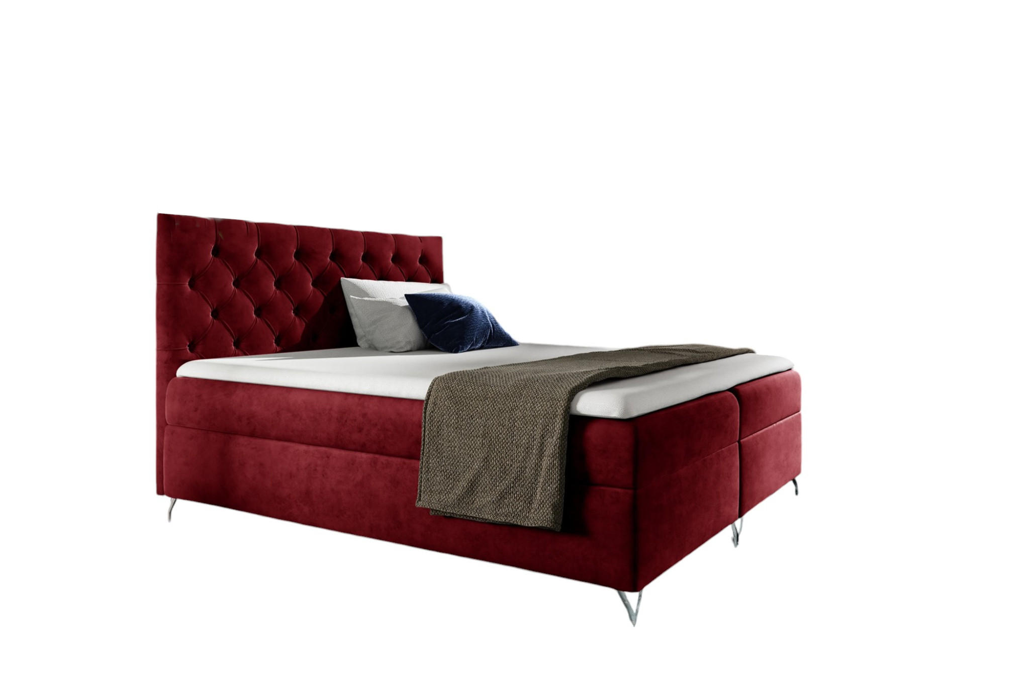 BOXBETT Ambre In überlänge - Rot, Holzwerkstoff/Textil (140/220cm) - Fun Möbel