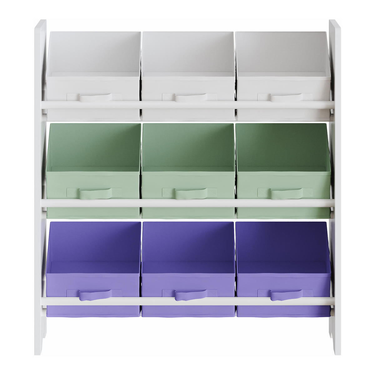 KINDERREGAL Boiro - Lila/Hellgrün, Holzwerkstoff/Textil (62/59.5/29.5cm) - [en.casa]