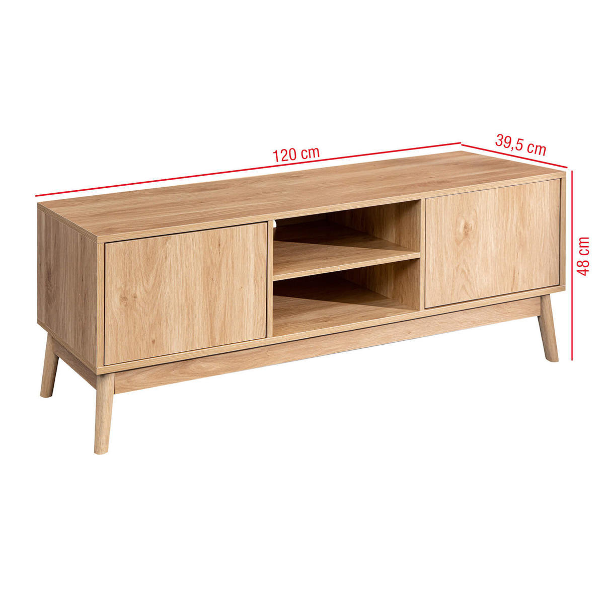 TV-SCHRANK Braun 40/120/48 cm - Braun, Holzwerkstoff (40/48/120cm) - Mobili Rebecca