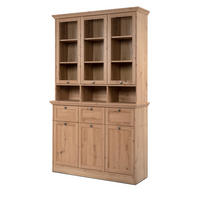 BUFFETSCHRANK Eiche Artisan 120 cm, Vitrine Landhaus - Eichefarben/Silberfarben, Glas/Holzwerkstoff (120/200/40cm) - Furn.Design