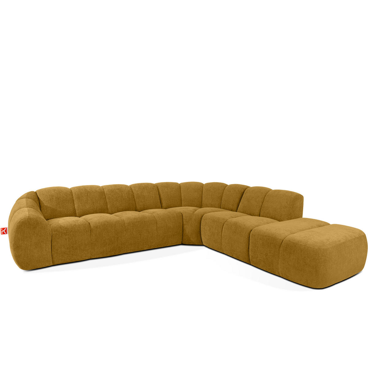 ECKSOFA RECHTS FLAVA, Honigfarben - Honig, Holz/Holzwerkstoff (310/274cm) - KONSIMO®