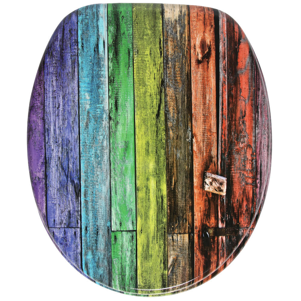WC-SITZ mit Absenkautomatik Rainbow - Multicolor, Holzwerkstoff (38/6/47cm) - Sanilo