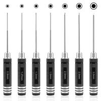 SCHRAUBENDREHER-SET-DIY,EIN Set aus 7 Sechskantschraubendrehern (0,9/1,27/1,3/1,5/2,0/2,5/3,0 mm) - Schwarz, Metall (1.8/1.8/17.3cm) - LIBRATON
