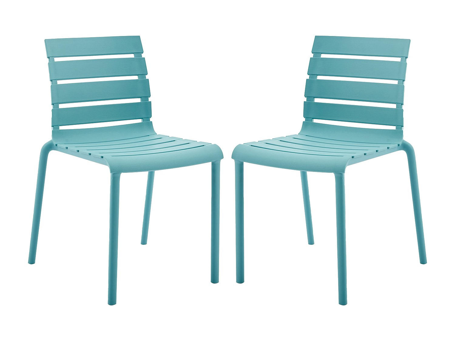 GARTENSTUHL stapelbar 2er-Set - Polypropylen - Himmelblau - PANDJI von MYLIA - Hellblau, Kunststoff (54/79/49.5cm) - Vente-Unique