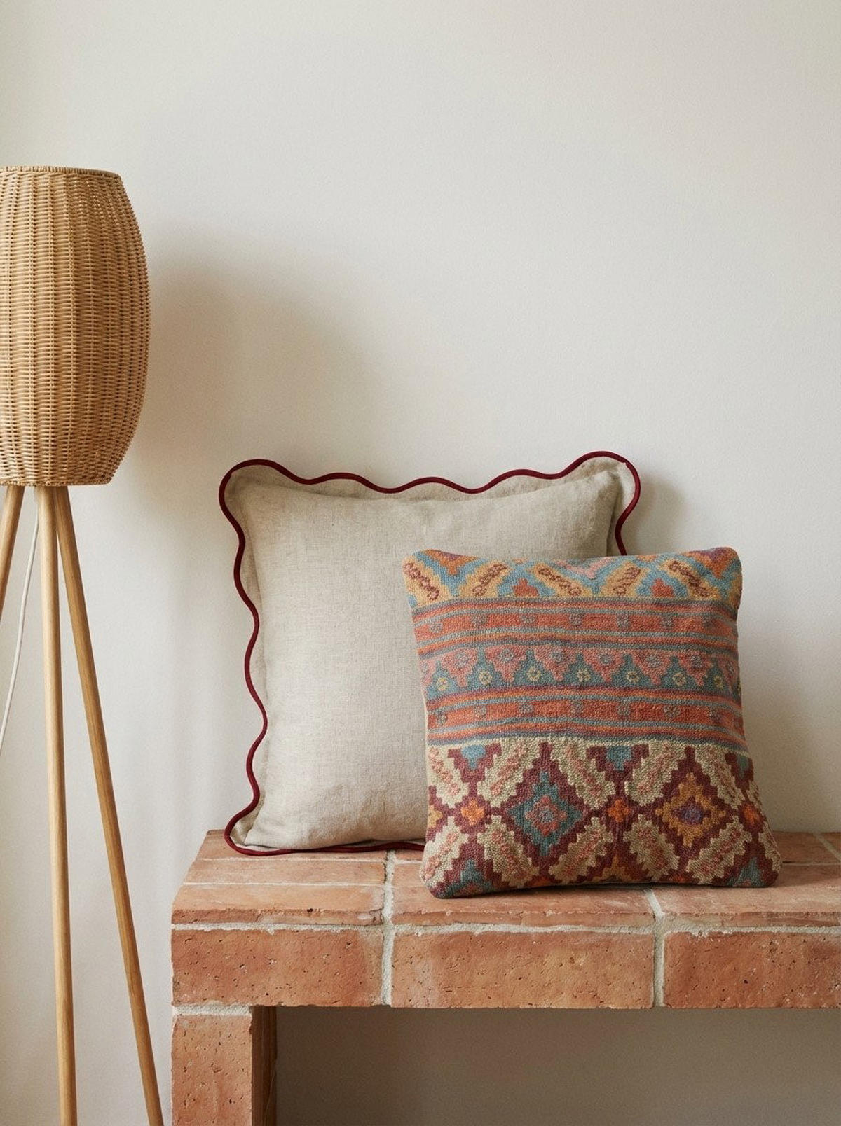 KISSEN Kelim Bunt 50/50 cm Schurwolle - Multicolor, Textil (50/50cm) - Looma