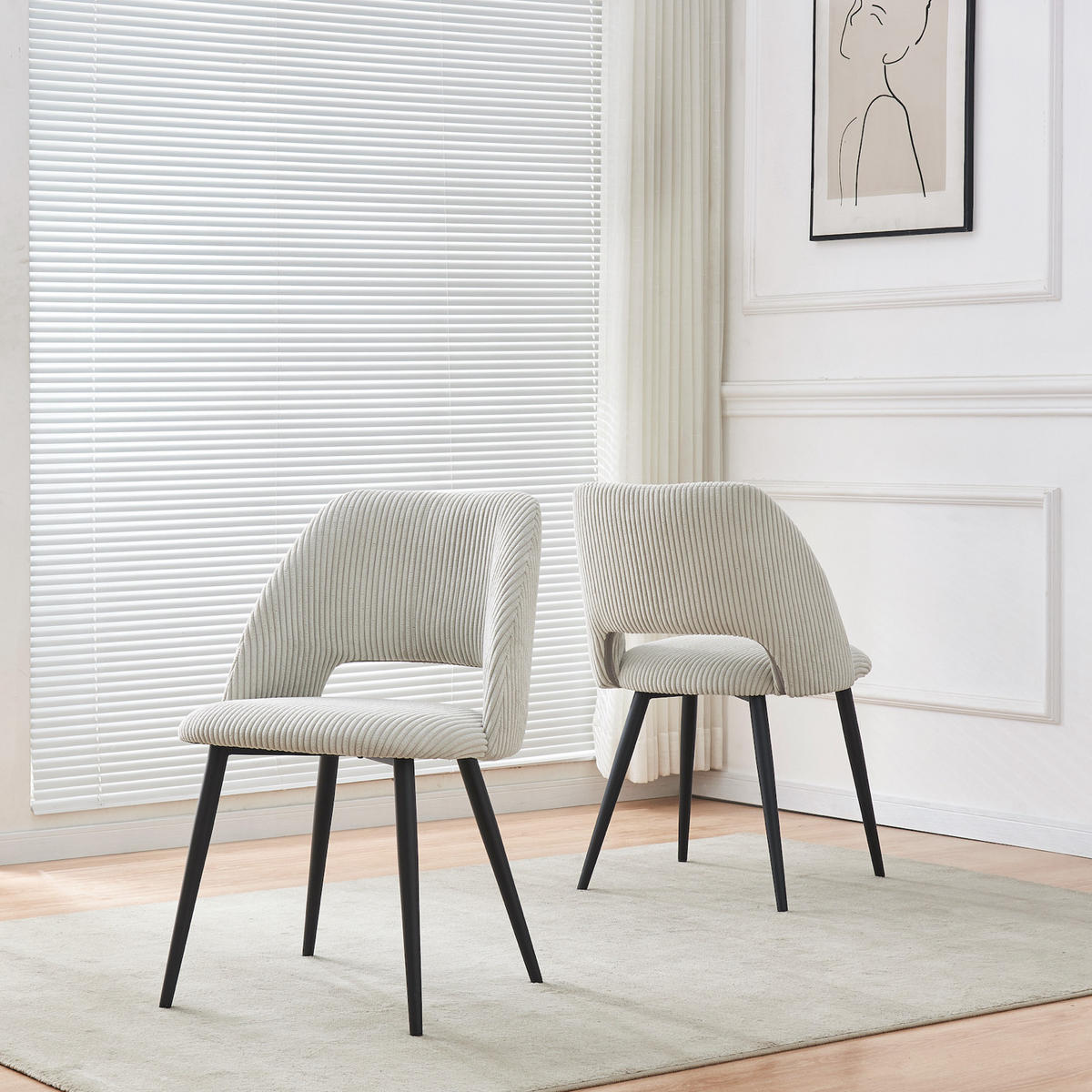 STUHL VICKY Grau 2 Stück - Grau, Textil/Metall (53/80/57cm) - B&D Home