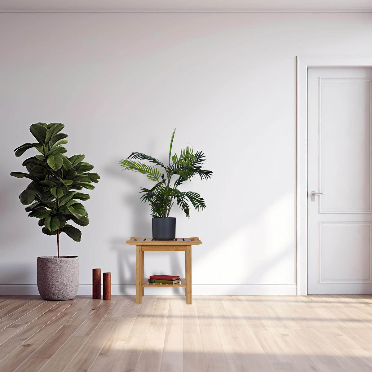 BADHOCKER - Hellbraun, Holz (55/45/40.5cm) - Relaxdays