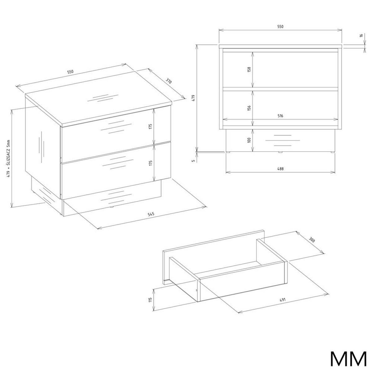 NACHTTISCH Kaschmir 55/48/37 - Kaschmir, Holzwerkstoff (55/48/37cm) - RAUMHIRSCH FURNITURE