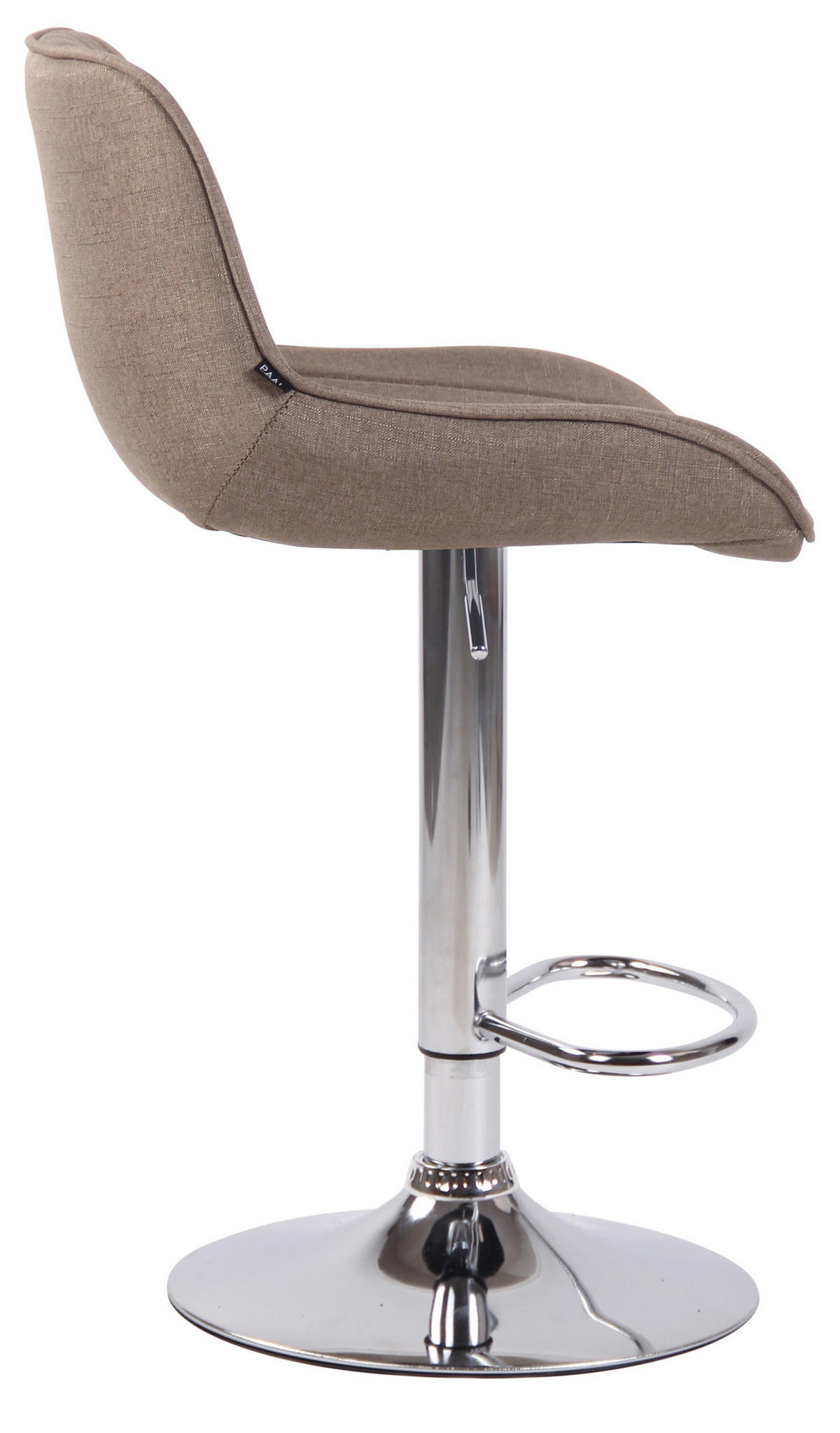 BARHOCKER Stoff taupe - Taupe/Chromfarben, Textil/Metall (50/86/50cm) - CLP