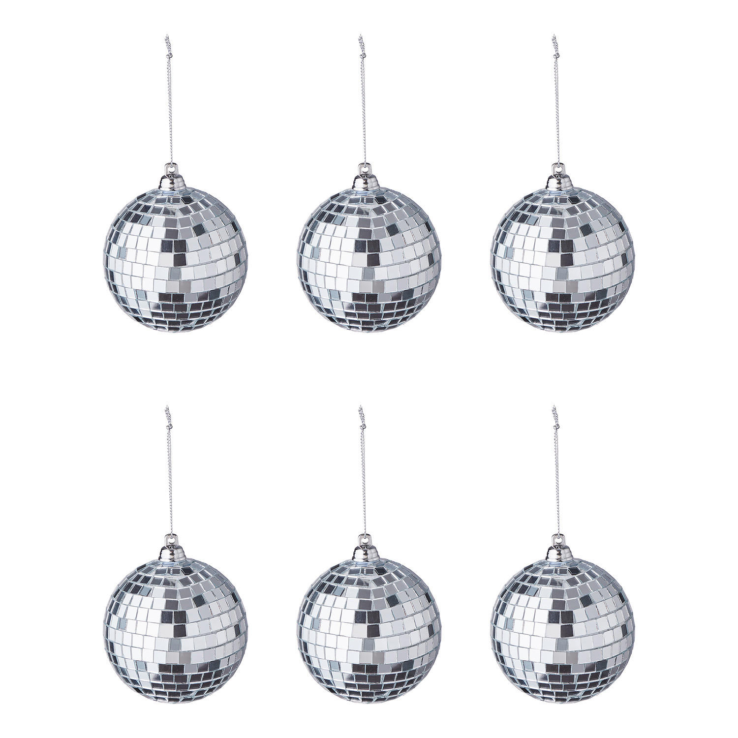 WEIHANCHTSBAUMKUGEL (6er-Set) Disco - Silberfarben, Kunststoff (8/8/8cm) - Butlers