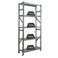 FACHBODENREGAL Proximo Stecksystem 200x90x50cm 5 Ebenen Fachlast 200 kg Beidseitig nutzbar Verzinkt - Silberfarben, Metall (90/200/50cm) - PROREGAL