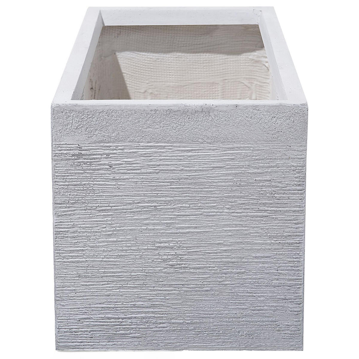 KVĚTINÁČ Bílý Myra - bílá, přírodní materiály (37cm) - Beliani