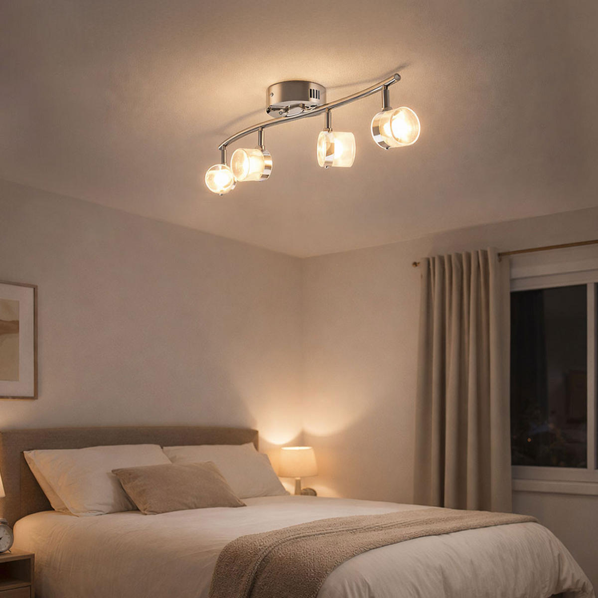 LED DECKENLEUCHTE Ester Aluminium Klar - Silberfarben, Glas (63/12/15cm) - Esto