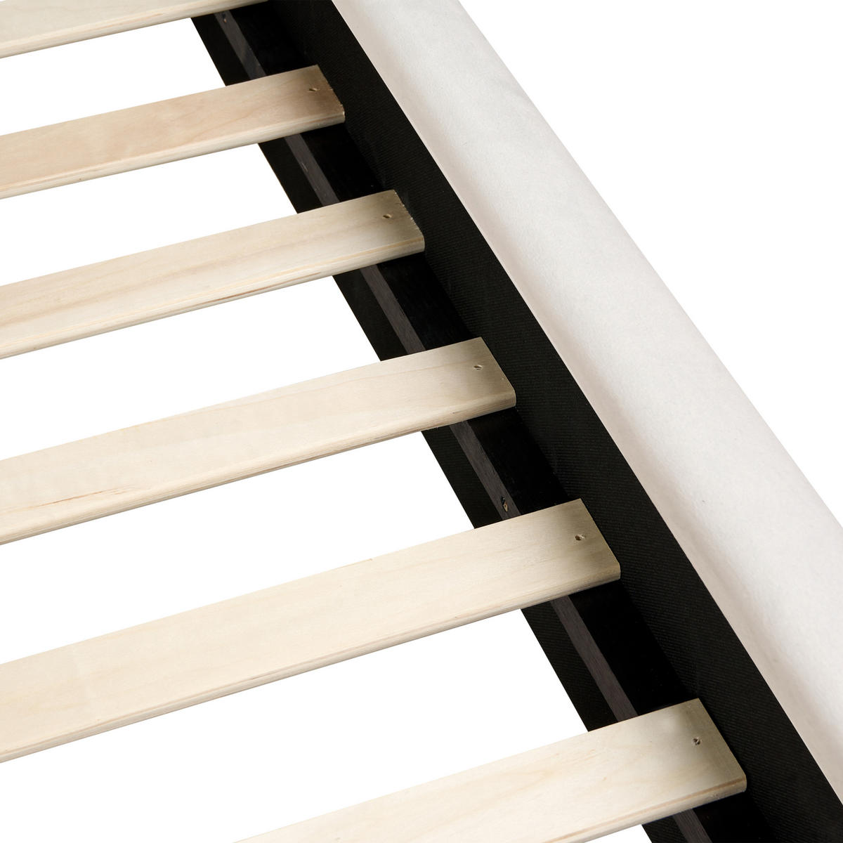 BETT mit Lattenrost 180/200 cm Hellbeige Bajonna - Beige/Schwarz, Textil (180/200cm) - Beliani