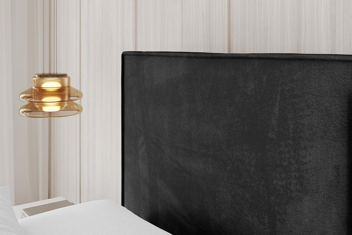 POLSTERBETT mit Bettkasten, Fußteil und Lattenrost, Boxbett mit Matratze H3/H4 - VANTO-Z 160x200 Schwarz - Schwarz, Holzwerkstoff/Textil (160/200cm) - ALTDECOR