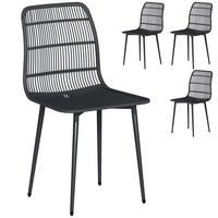 STÜHLE Schwarz 4 Stück - Schwarz, Metall (46/84.5/51cm) - GiPP