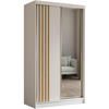 SCHWEBETÜRENSCHRANK Nela 120/216/61 weiß mit Schubladen - Weiß/Eiche Artisan, Holzwerkstoff (120/216/61cm) - Beautysofa
