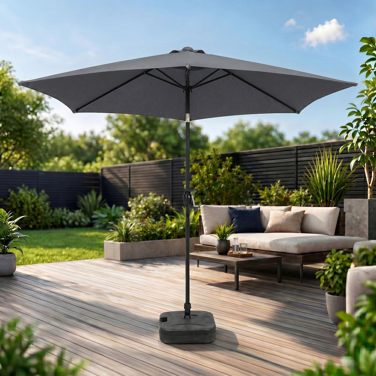 SONNENSCHRIM Grau 235/270 cm - Schwarz/Grau, Metall (270/270cm) - Akord