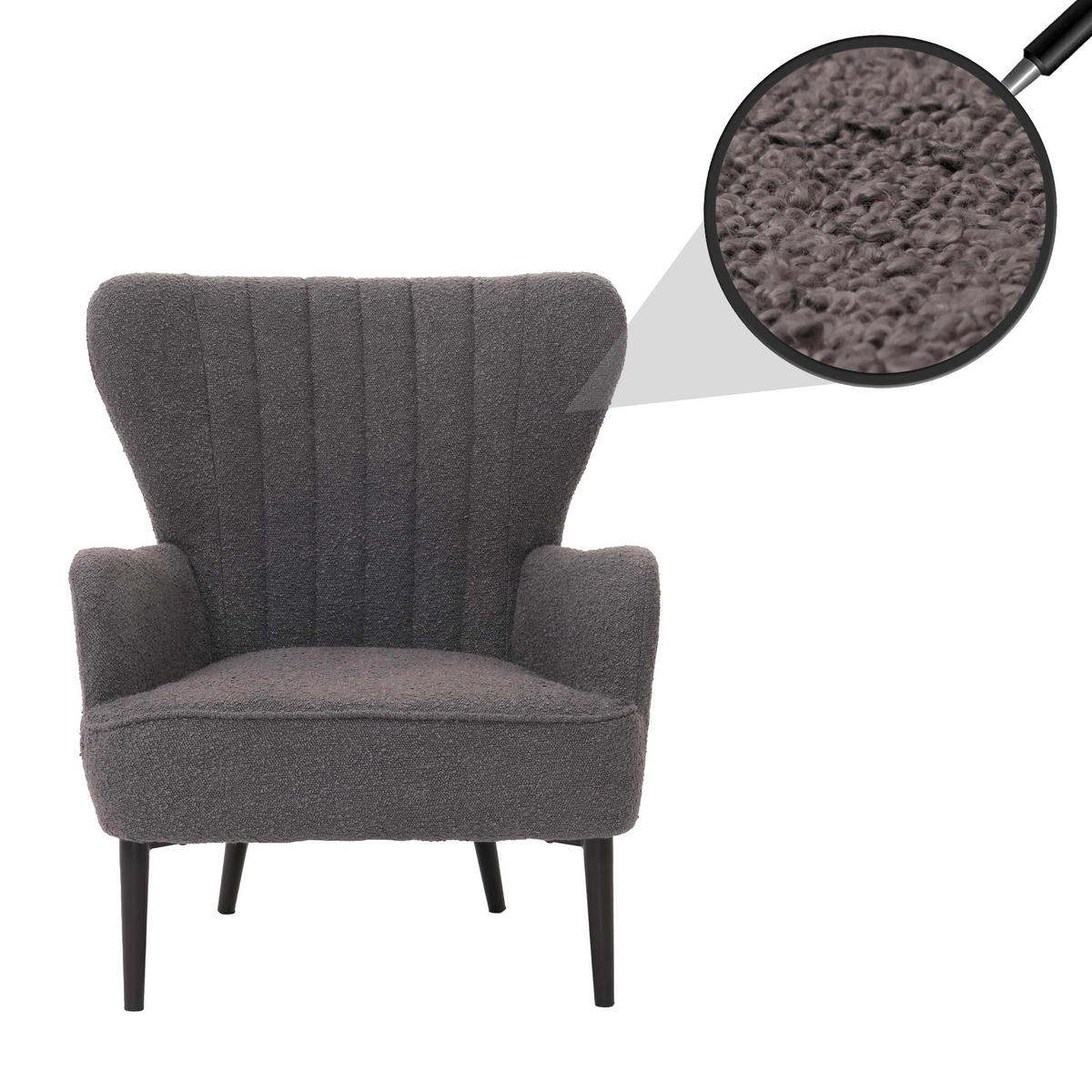 LOUNGE-SESSEL Grau - Grau, Textil (75/80/78cm) - MCW