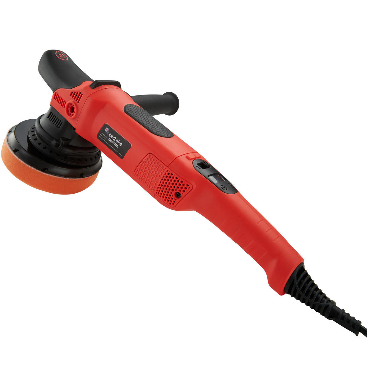 POLIERMASCHINE 3er Set Exzenter, inklusive 2 Ersatzkohlen,schwarz/rot - Rot/Schwarz, Metall (52/15/140cm) - tectake