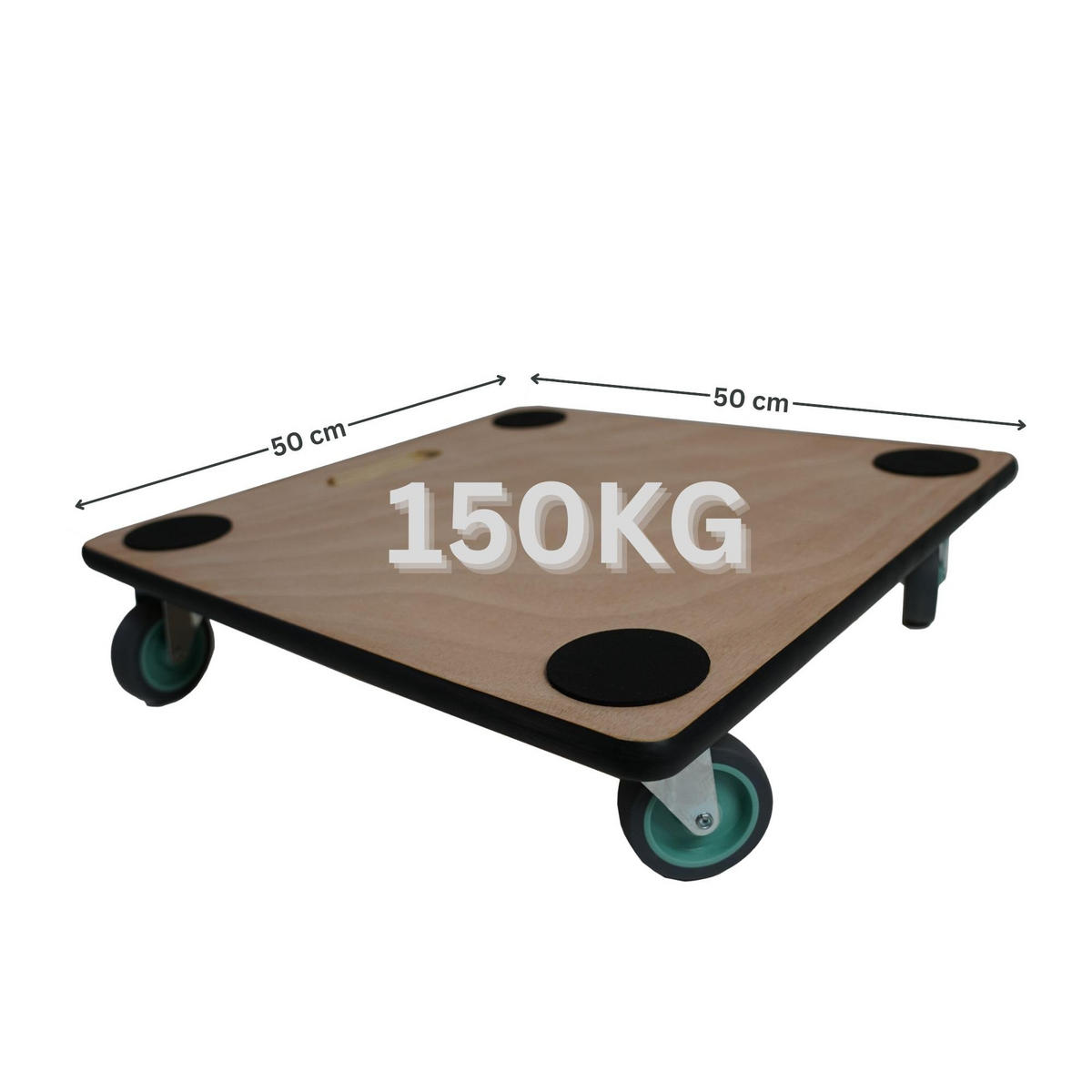 TRANSPORTROLLER 4er-Set mit 4 Rollen 11,5x50x50 cm Traglast 150kg Sperrholzplatte Braun - Braun, Holzwerkstoff (50/50/11.5cm) - PROREGAL