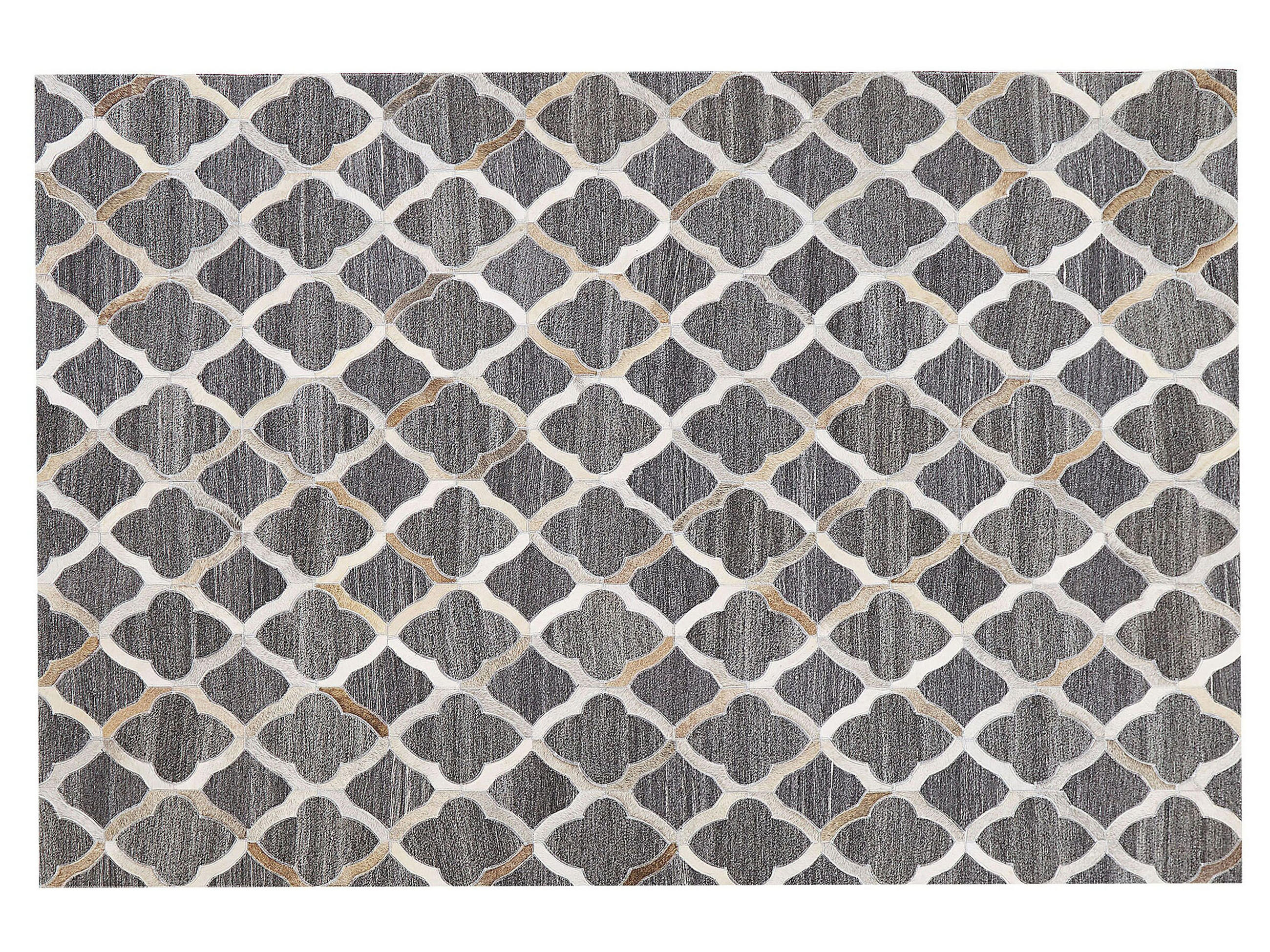 PATCHWORK-TEPPICH Rolunay 230/160 cm - Grau, Fell (160/230cm) - Beliani