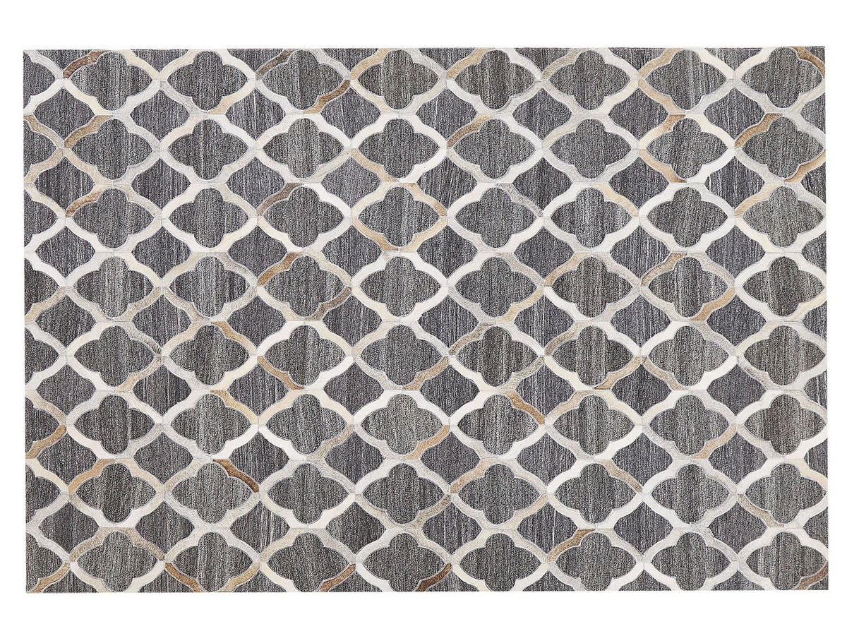 PATCHWORK-TEPPICH Rolunay 200/140 cm - Grau, Fell (140/200cm) - Beliani