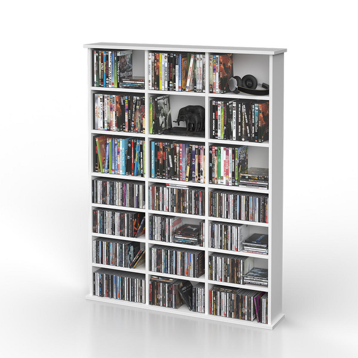 CD-REGAL Jukebox Weiß 105.4 x 136 cm - Weiß, Holzwerkstoff (105.4/136/19cm) - Vicco