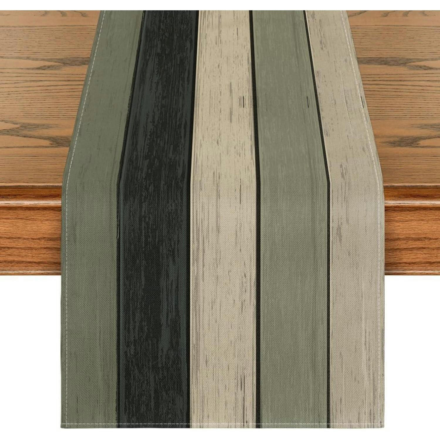 TISCHLÄUFER Holzoptik Schwarz 40 x 140 cm - Multicolor, Textil (140/40/1.5cm)