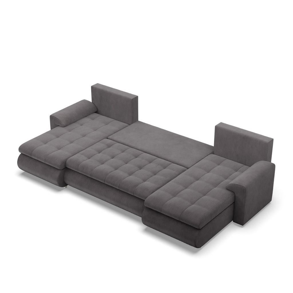 Thumbnail - U-Sofa, Dunkelgrau, Textil, U-Form, 302x89x159 cm, Wohnzimmer, Sofas & Couches, Wohnlandschaften, Wohnlandschaften in U-...