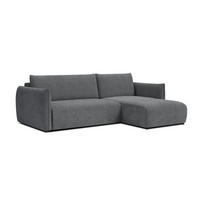 ECKSOFA TAUER 3-Sitzer links, dunkelgrau - Dunkelgrau/Schwarz, Holz/Textil (248/173cm) - Courtois Laville
