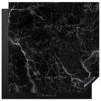 HERABDECKPLATTE - Marmor - Schwarz - Weiß - Textur - Marmoroptik - 58x59 - Silberfarben, Kunststoff (58/59/0.2cm) - MuchoWow