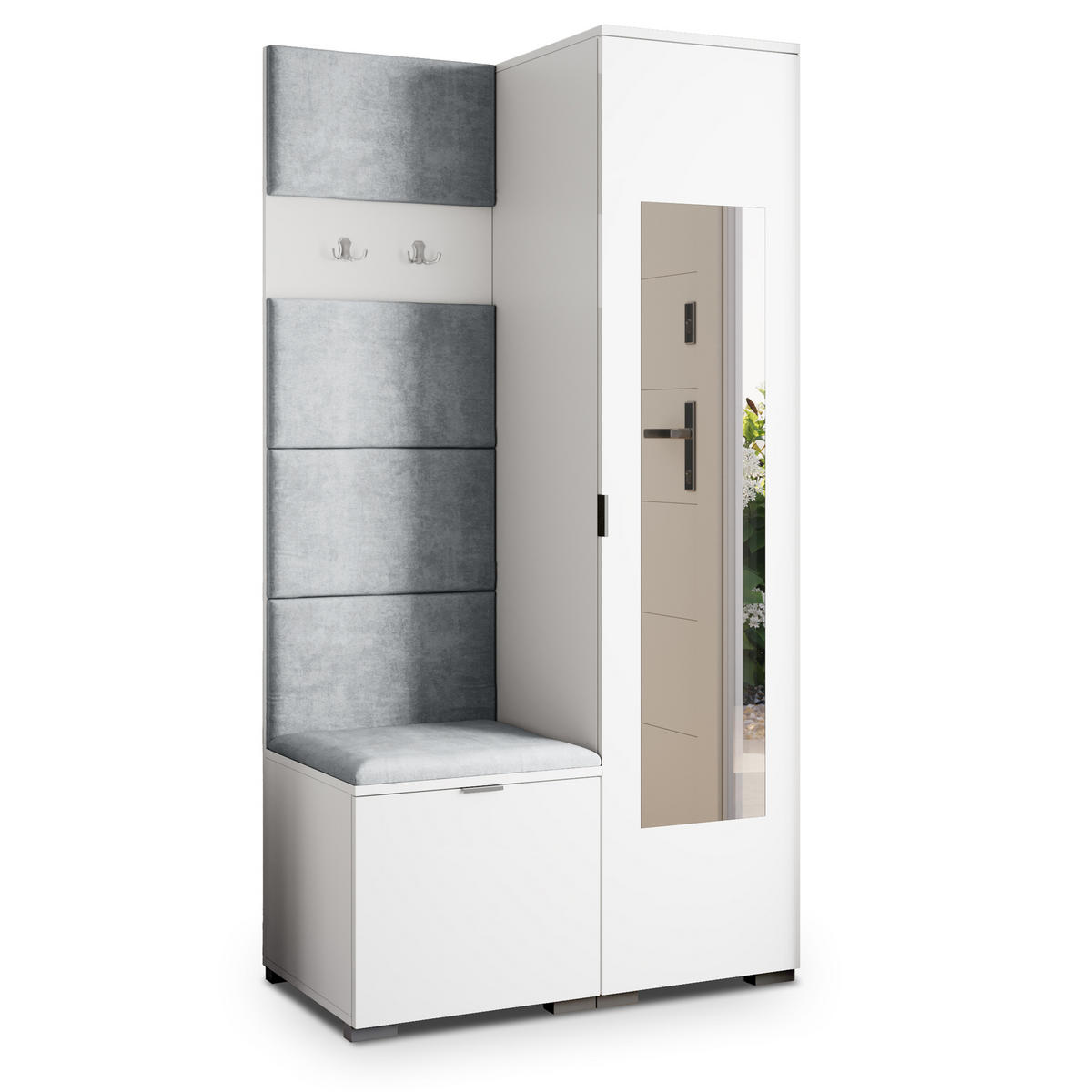 GARDEROBENSCHRANK VIRA 95/181/51 cm Modern Weiß - Weiß, Holzwerkstoff (95/181/51cm) - MASSENO