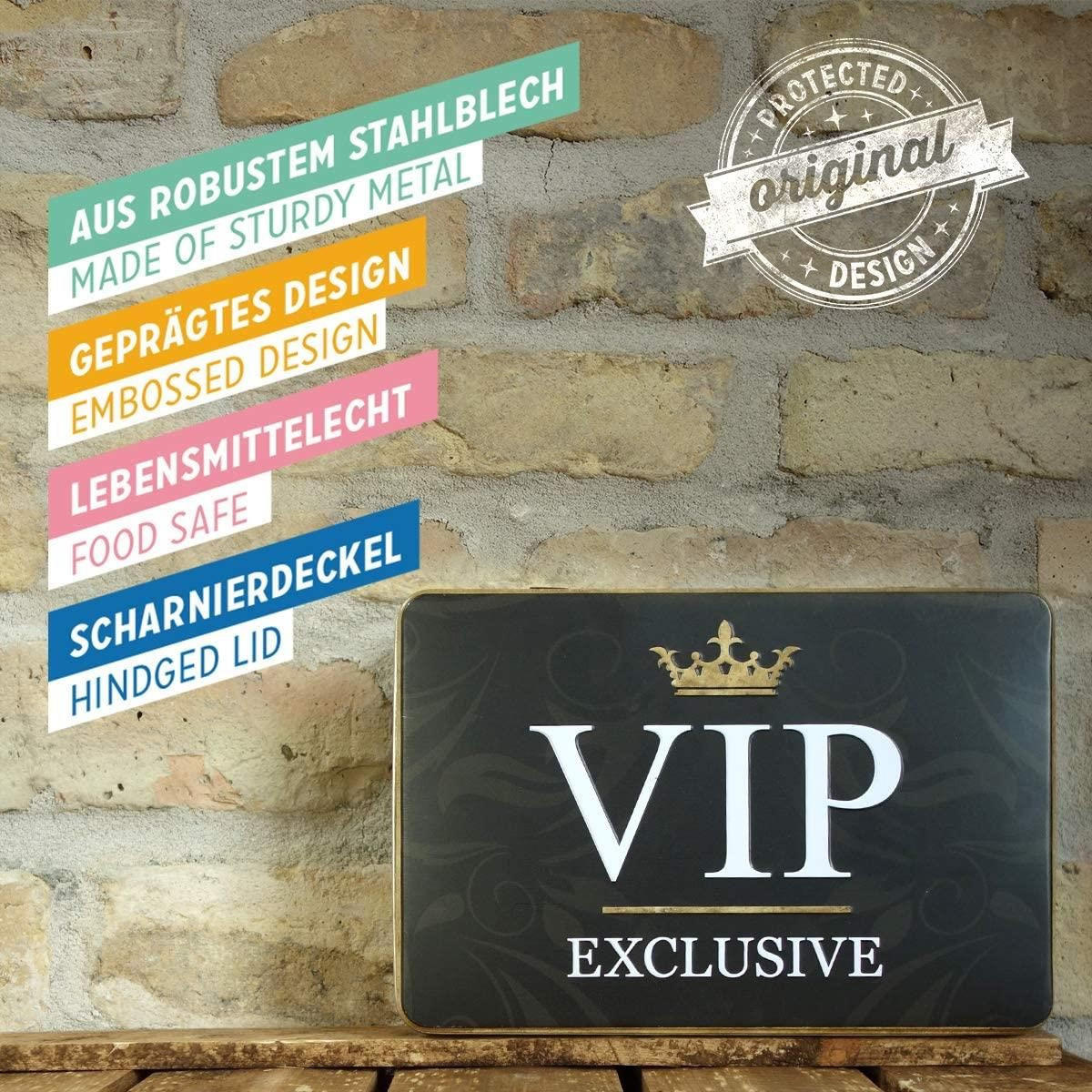 VORRATSDOSE flach Achtung VIP Exclusive - Multicolor, Metall (23/7/16cm) - Nostalgic-Art
