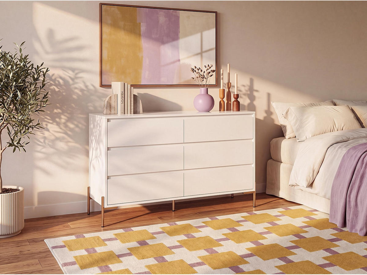 KOMMODE - 140 x 40 - holz - weiß Korasa - Weiß, Holz/Metall (140/82/40cm) - Vente-Unique