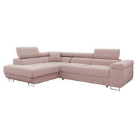 ECKSOFA Torezio Cord, Seite: Links - Rosa, Holz/Textil (274/203cm) - MIRJAN24