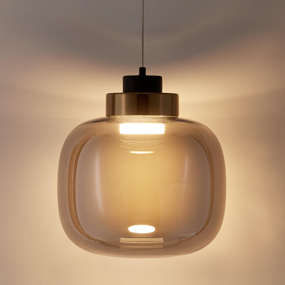 PENDELLEUCHTE Exemplar - Goldfarben, Glas (20/20/150cm) - Butlers