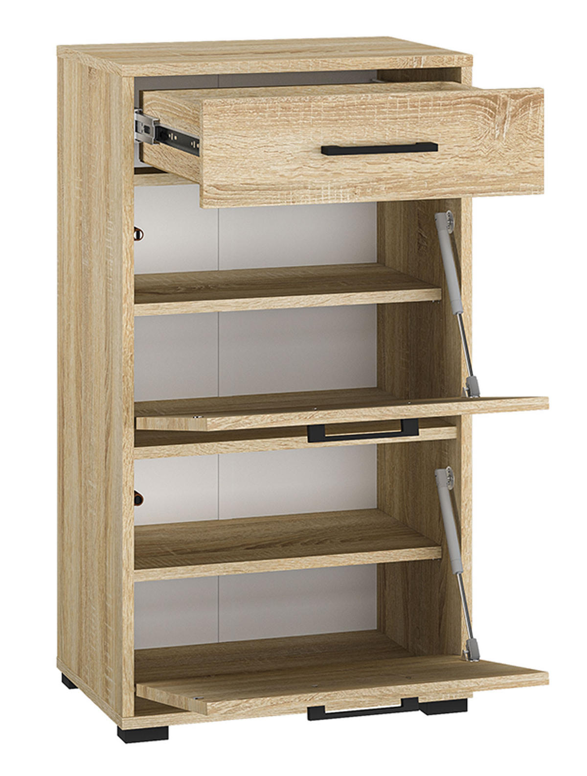 SCHUHSCHRANK Caro 50 / 34 / 90cm - Braun/Sonoma Eiche, Holz/Holzwerkstoff (50/90/34cm) - Feldmann-Wohnen
