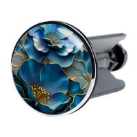 WASCHBECKENSTÖPSEL Bluemara - Blau/Gelb, Kunststoff/Metall (4/7/7cm) - Sanilo