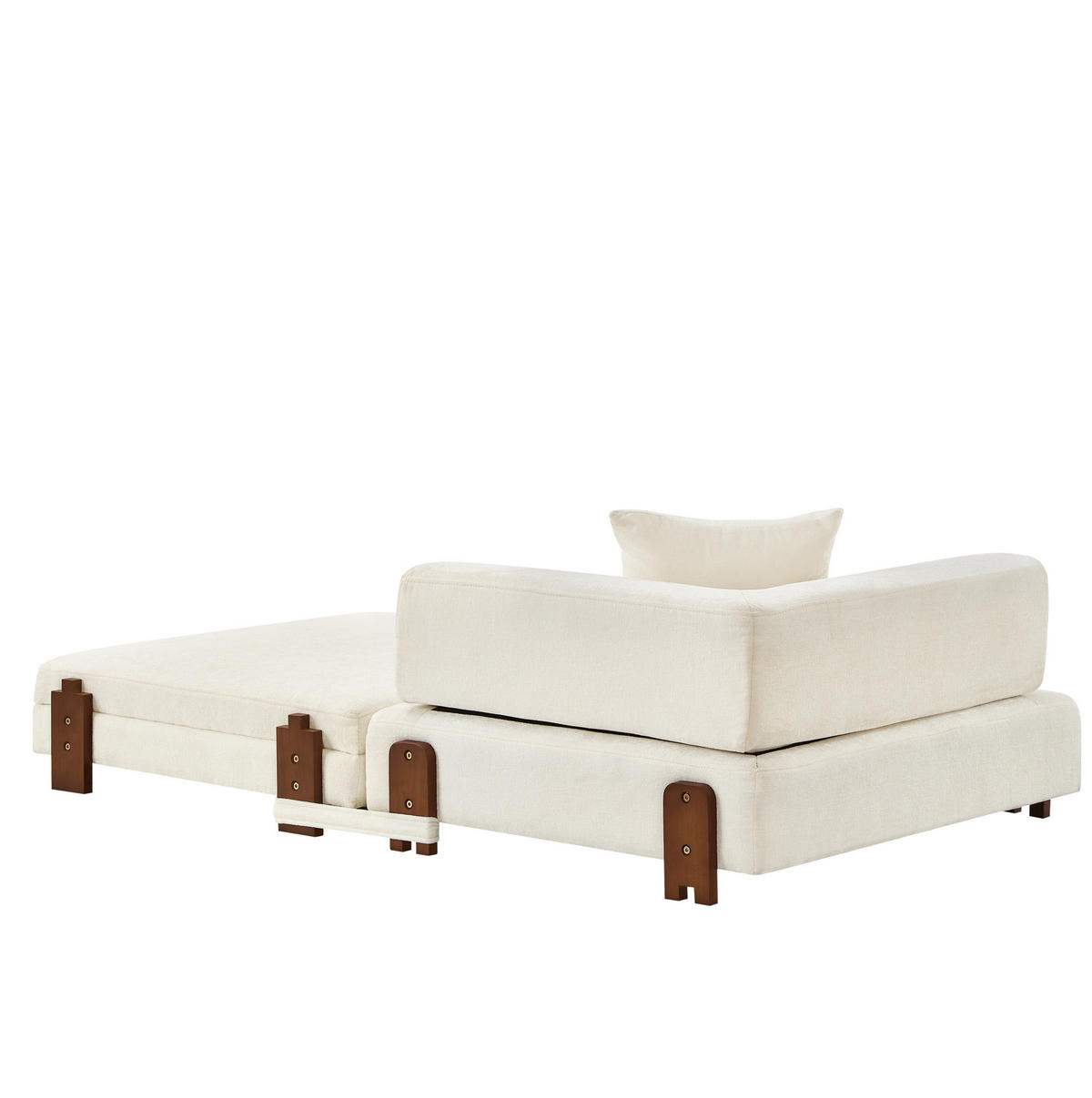 SCHLAFSESSEL aus Stoff Beige mit USB-, Type-C-Anschluss, Stauraum, Seitenfächern und Kissen - Beige, Textil (84/48/170.5cm) - Modfu