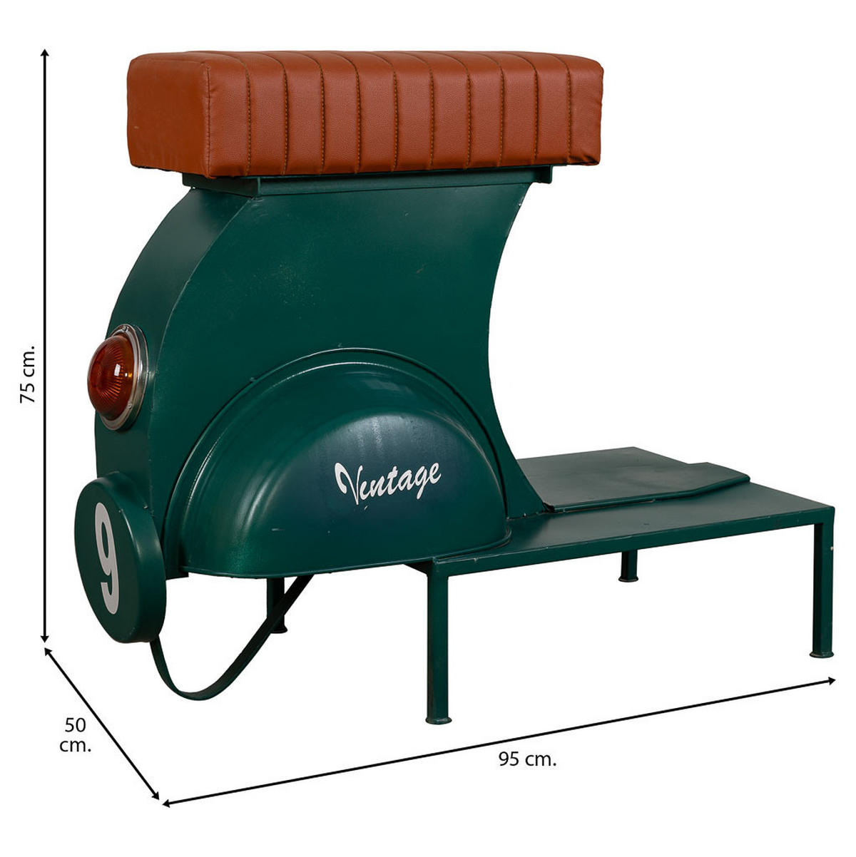 HOCKER aus Metall, blau, 95x50x75cm - Blau, Metall (95/75/50cm) - Wanderlust