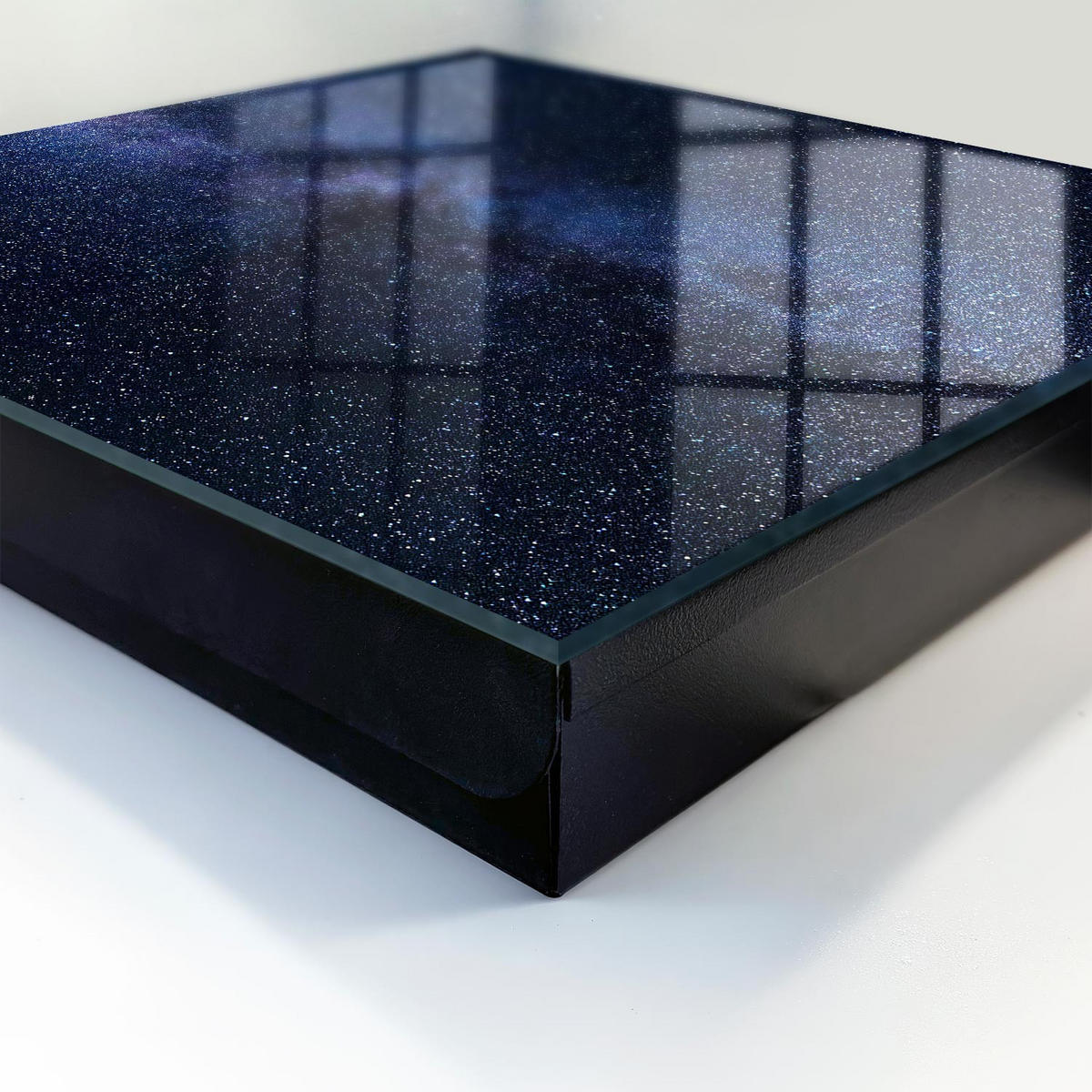 SCHLÜSSELBOX Schwarz 30x30 cm- Türöffnung nach rechts - Nachthimmel - Schwarz, Metall (30/30/5cm) - TULUP