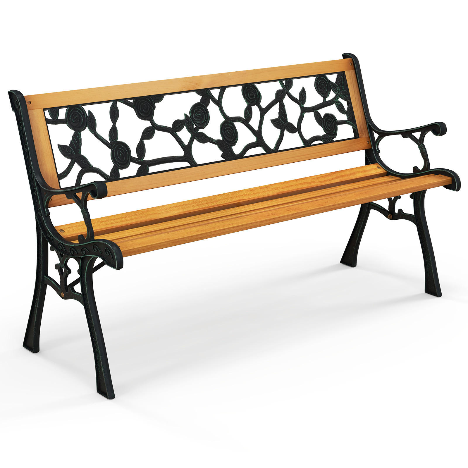 Costway Parkbank Natur 127.5x73.5x52.5 cm