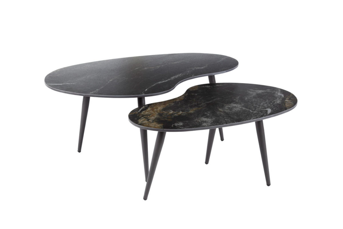 COUCHTISCH-SET PONTE Schwarz Keramik - Schwarz, Keramik/Metall (91/55/40cm) - KAWOLA