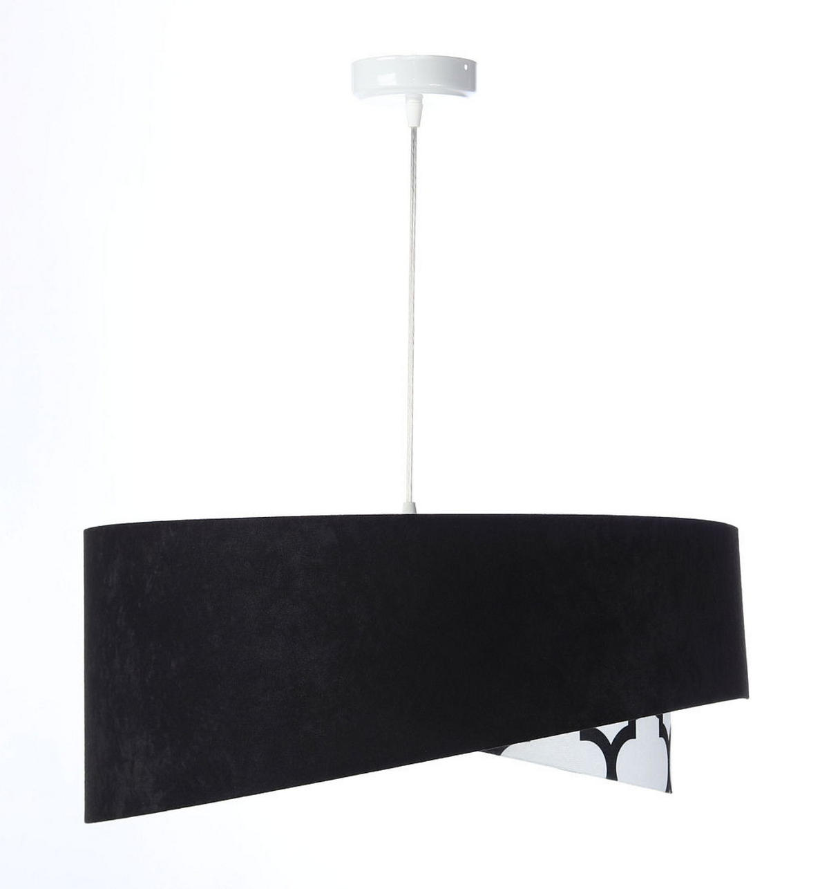 HÄNGELEUCHTE Schwarz 50/23 cm - Silberfarben, Kunststoff (50/1.3/23cm) - ONZENO