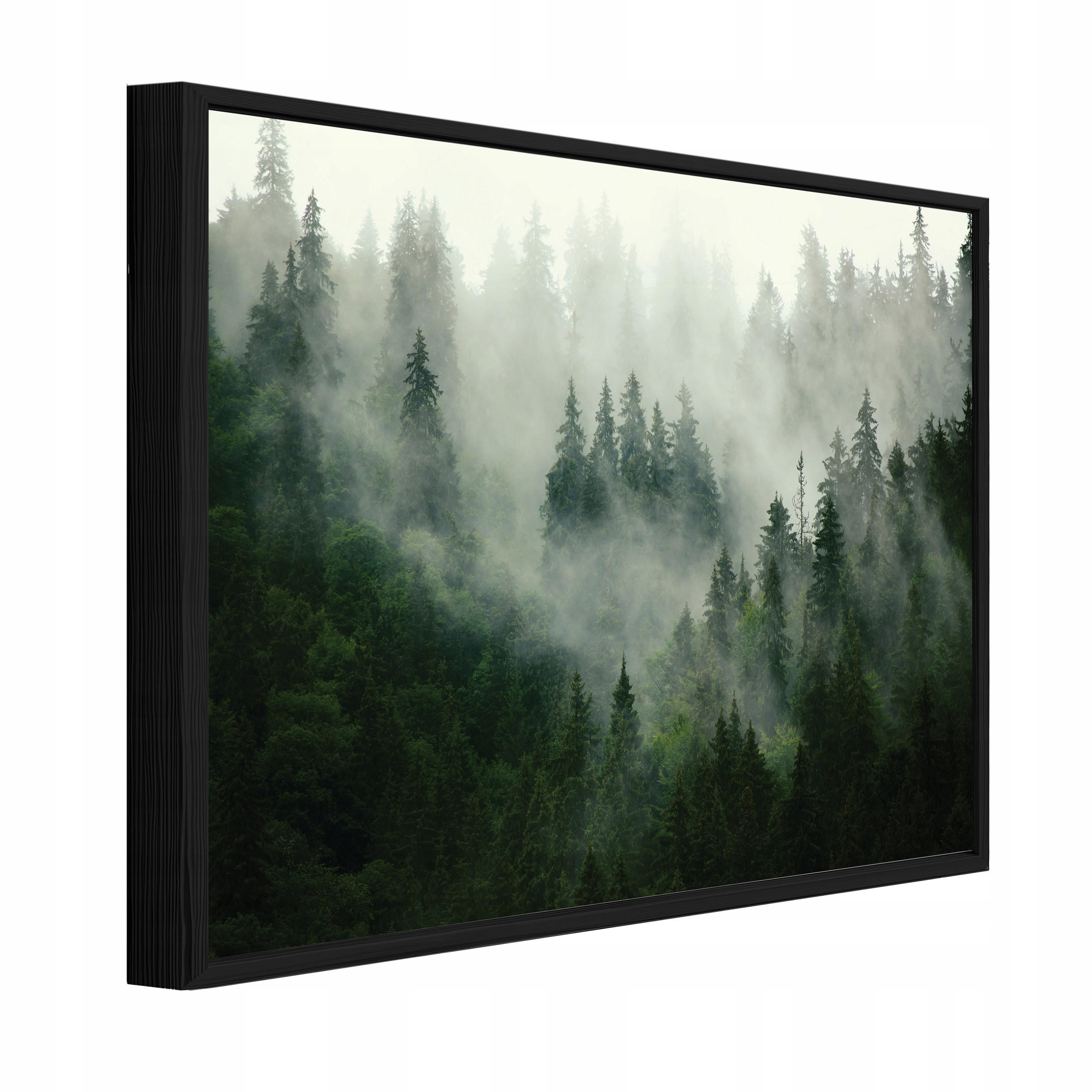 Wallarena ZARÁMOVANÉ obrazy les mlha zelená 120x80 cm