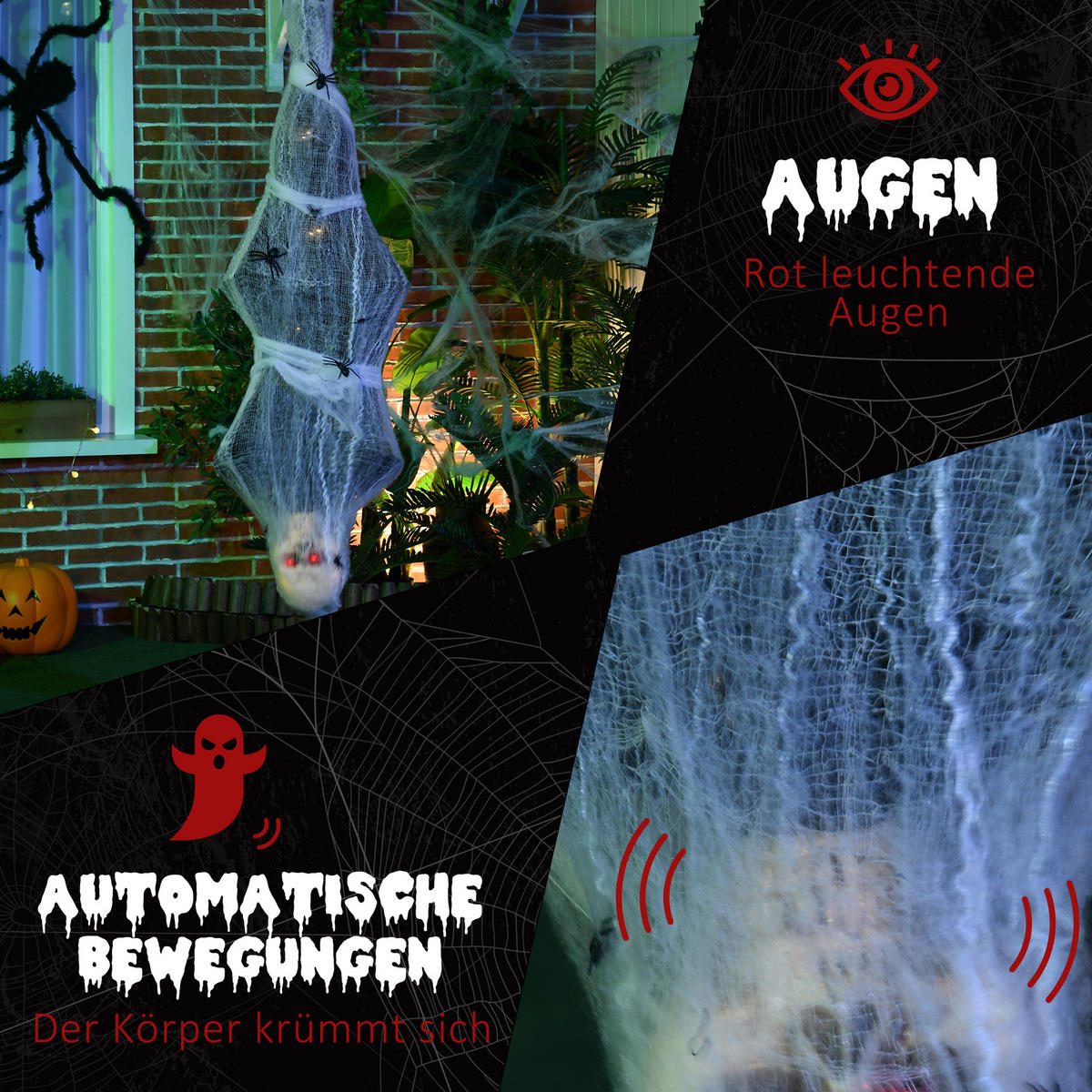 HALLOWEEN-MUMIE DE-42061 Sound, Bewegungssensor und LED - Grau, Kunststoff (43/142/21cm) - ComfortXL