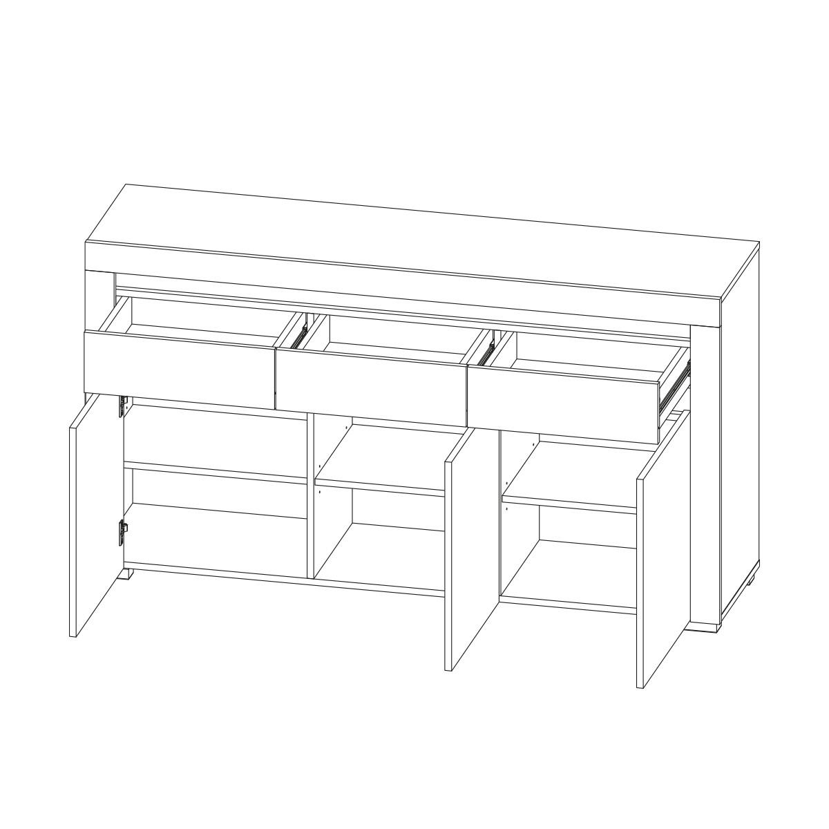 SIDEBOARD Kasla Holz und Anthrazitgrau - Grau, Holzwerkstoff (152/84/39cm) - Petits-meubles