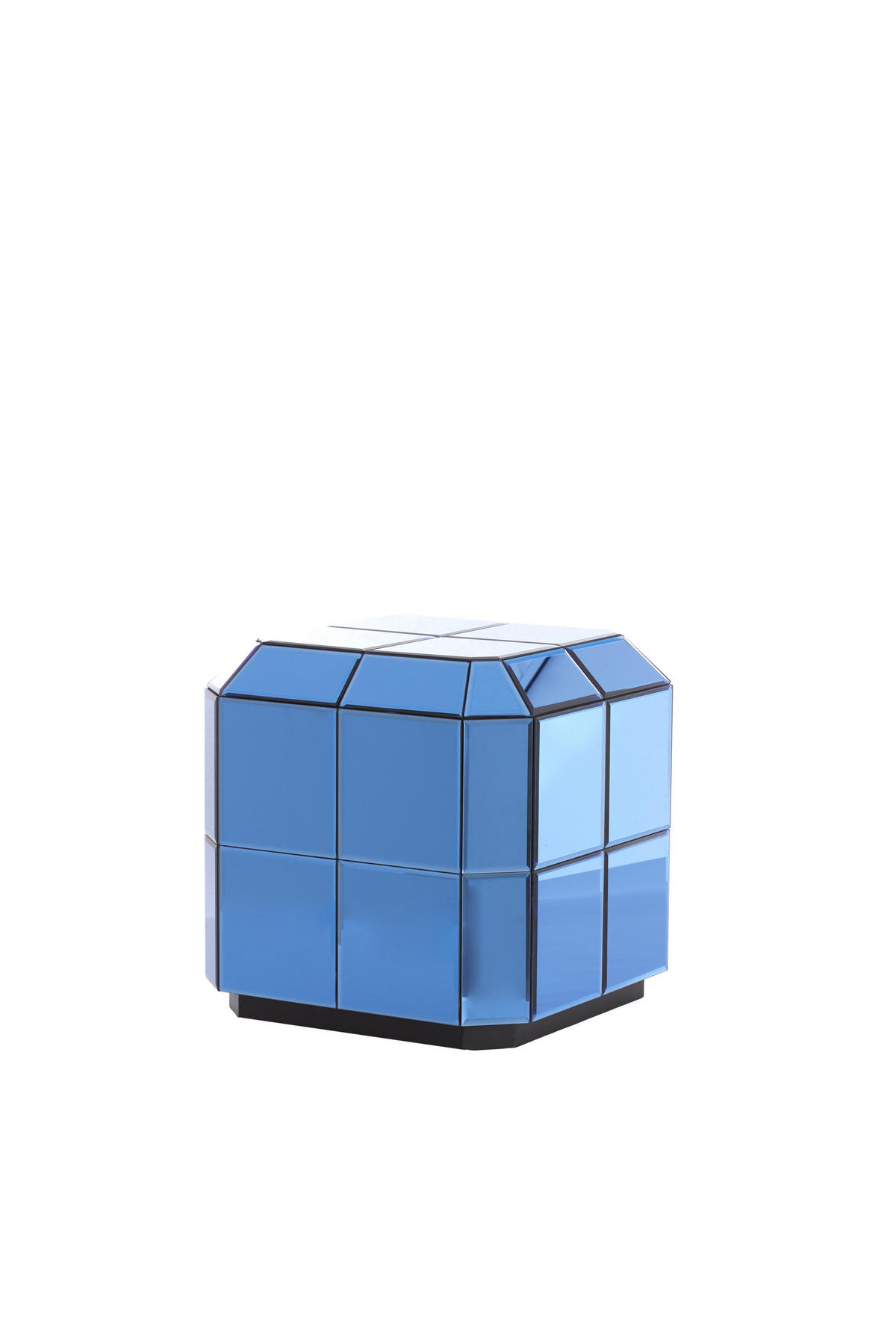 BLUMENSÄULE Luciano Blau 40/40/40 cm - Blau, Glas (40/40/40cm) - Light & Living