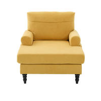 SCHLAFSESSEL DE-33888 mit Seitentaschen Senfgelb - Gelb, Holzwerkstoff (97/86/125.5cm) - ComfortXL